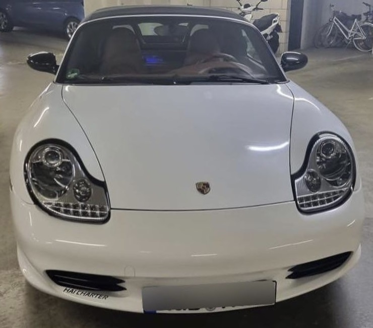 Scheinwerfer für Porsche Boxster 986 Bj. 96-04 Led Tagfahrlicht-Optik Led-Blinker schwarz glänzend