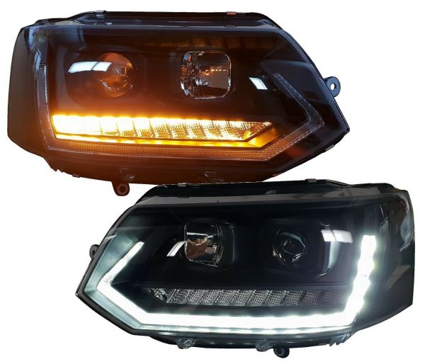 Tagfahrlicht Scheinwerfer dynamischer LED Blinker für VW T5 09-15 Laufblinker