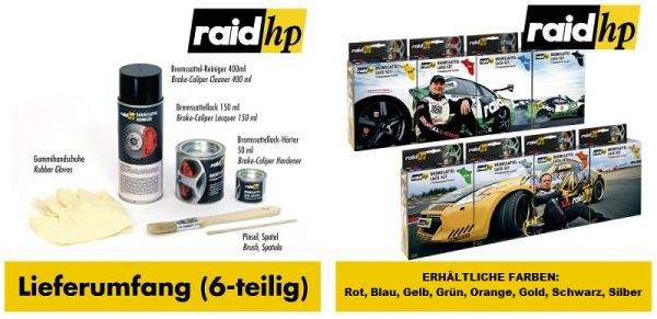 raid hp Bremssattellack schwarz 6-teilig 2-Komponenten-System