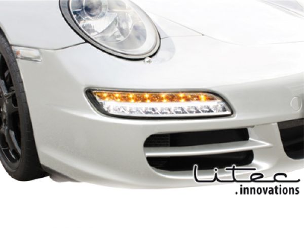 LED Rückleuchten für Porsche 911 997 + LED Tagfahrlicht Blinker Nebelscheinwerfer Standlicht Seitenblinker smoke
