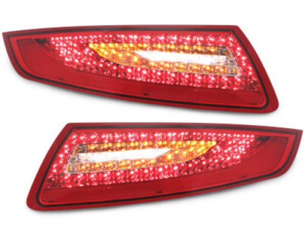 LED Rückleuchten für Porsche 911 / 997 04-08 red/crystal rot chrom