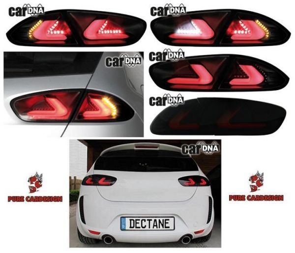 carDNA LED Rückleuchten für Seat Leon 09-12 1P1 black/smoke schwarz