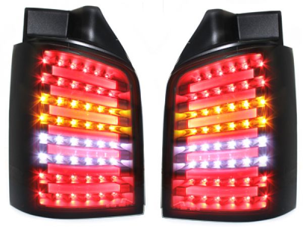schwarze LED Rückleuchten für VW T5 Bus 03-15 Voll-Led rote Lightbar  RV35ALLBS-R
