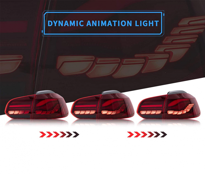 LED Rückleuchten für VW Golf 6 08-12 rot dynamischer Blinker OLED