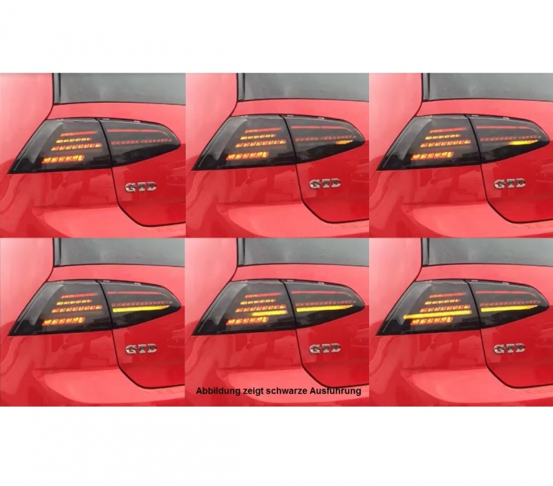 LED Rückleuchten für VW Golf 7 2013+ rot rauch dynamischer LED Blinker LITEC