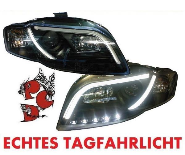 Lightbar Scheinwerfer für AUDI A4 8E B7 04-09 TAGFAHRLICHT schwarz