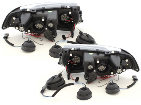 LED Angel Eyes Scheinwerfer für BMW E46 Coupe und Cabrio 98-03 schwarz S