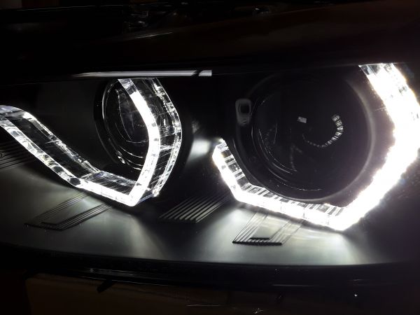 Scheinwerfer für BMW F30 F31 11-15 schwarz Xenon-Optik mit Tagfahrlicht