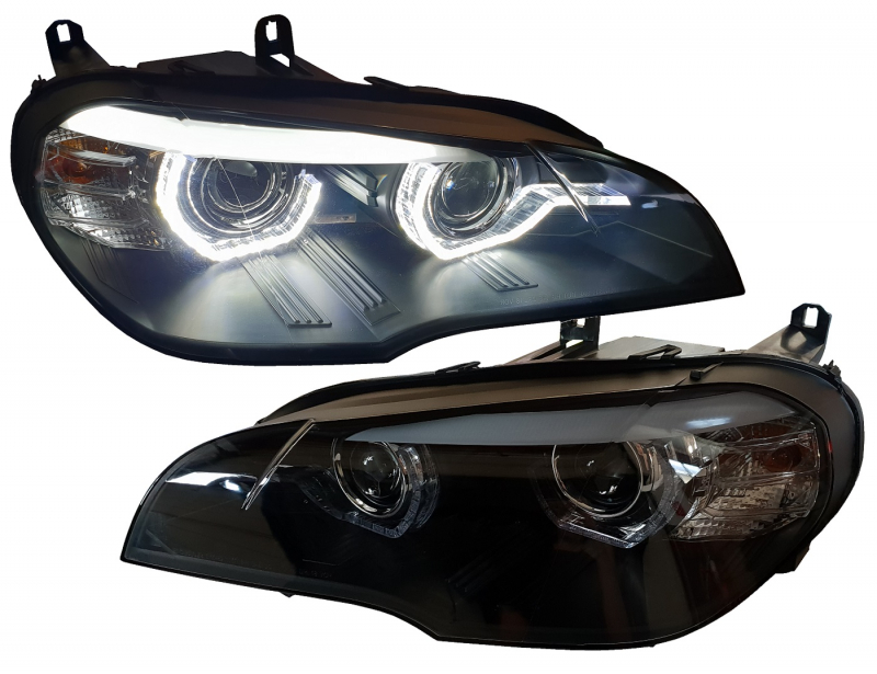 XENON Scheinwerfer für BMW X5 E70 2006-2010 ohne AFS schwarz Led Tagfahrlicht