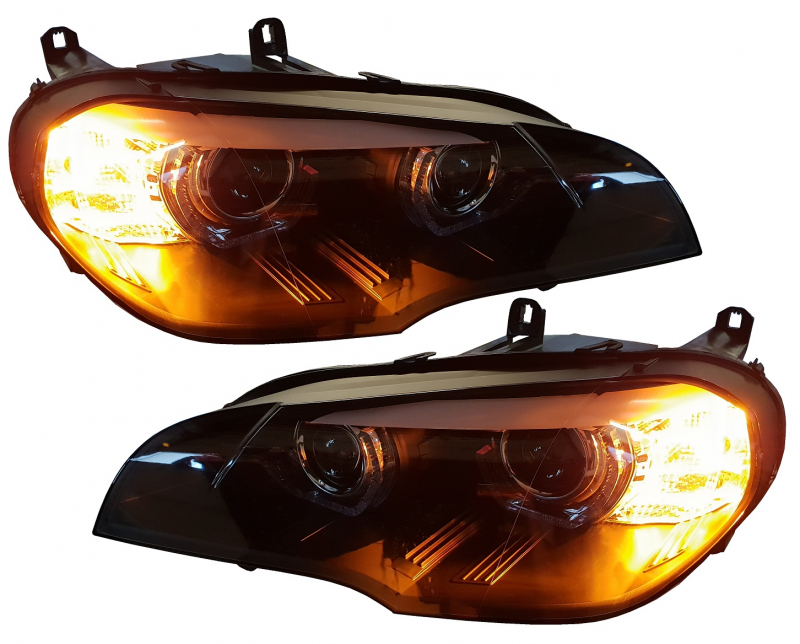 XENON Scheinwerfer für BMW X5 E70 2006-2010 ohne AFS schwarz Led Tagfahrlicht