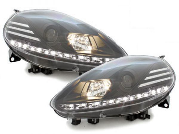 LED TAGFAHRLICHT Scheinwerfer für Fiat Punto Evo 09+ black schwarz