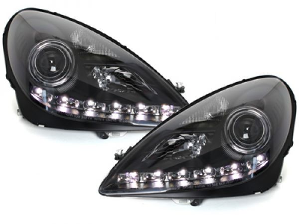 LED TAGFAHRLICHT Xenon Scheinwerfer schwarz für MERCEDES BENZ SLK R171 04-11