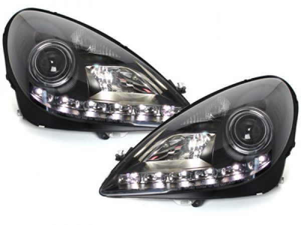 LED TAGFAHRLICHT Xenon Scheinwerfer schwarz für MERCEDES BENZ SLK R171 04-11