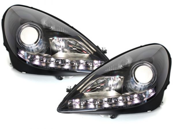 LED TAGFAHRLICHT Xenon Scheinwerfer schwarz für MERCEDES BENZ SLK R171 04-11