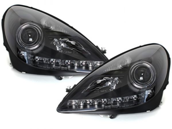 LED TAGFAHRLICHT Xenon Scheinwerfer schwarz für MERCEDES BENZ SLK R171 04-11