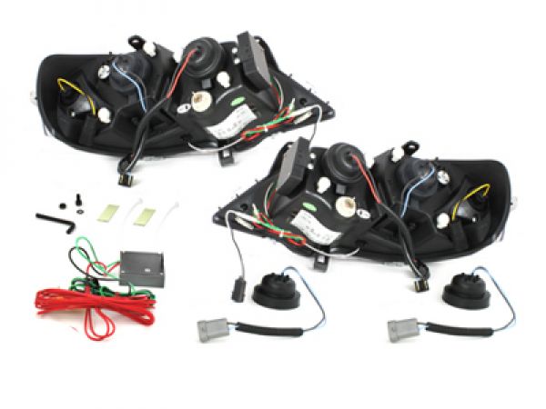 LED TAGFAHRLICHT Scheinwerfer für Opel Astra G 98-04 black schwarz