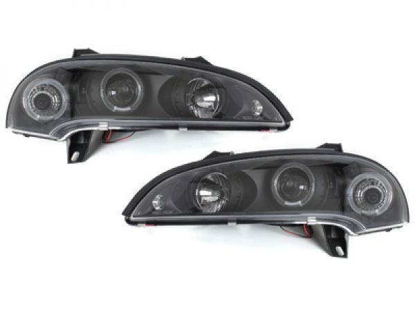 LED Angel Eyes Scheinwerfer für Opel Tigra A 94-00 schwarz