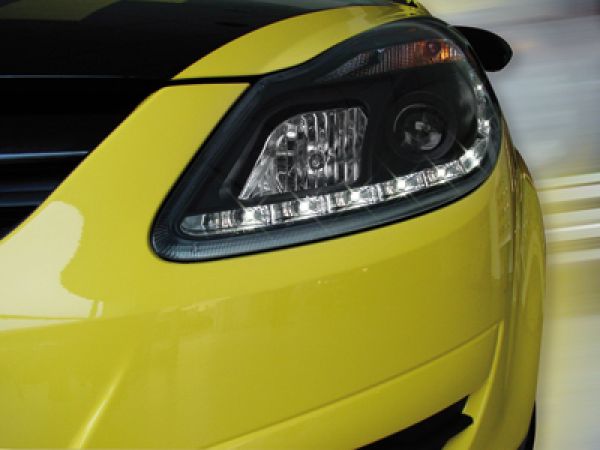 LED TAGFAHRLICHT Scheinwerfer für Opel Corsa D 06-10 black schwarz