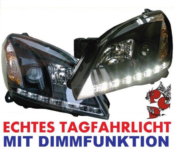 LED Tagfahrlicht Scheinwerfer für Opel Astra H 04-09 black schwarz