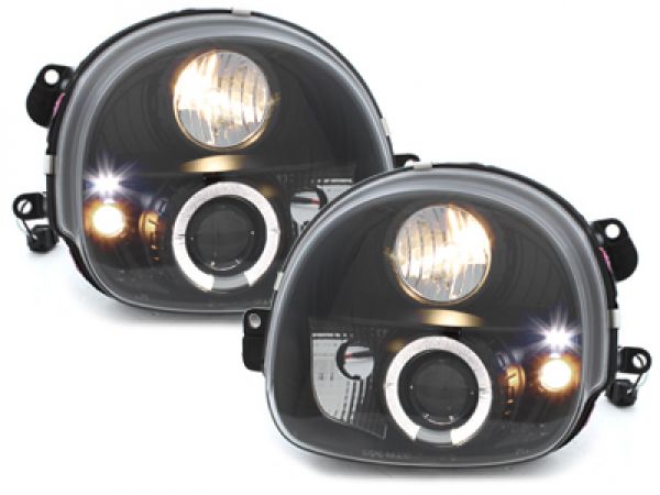 LED Angel Eyes Scheinwerfer für Renault Twingo 92-06 schwarz