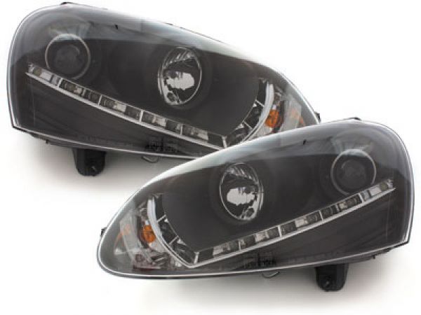 Scheinwerfer für VW Jetta 05+ Tagfahrlicht-Optik schwarz SWV06AGXB