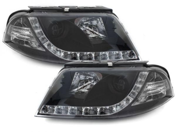 Scheinwerfer für VW Passat 3BG 00-04 Tagfahrlicht-Optik schwarz Sonar