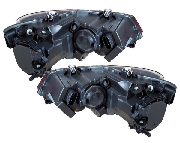 Xenon Scheinwerfer für VW Polo 6R 6C 09+ schwarz rot Led-Standlicht