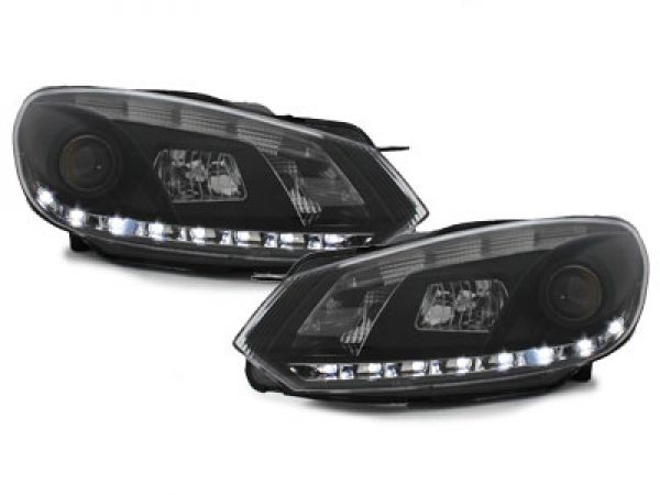 LED TAGFAHRLICHT Scheinwerfer für VW Golf 6 VI 08-12 schwarz LGXB
