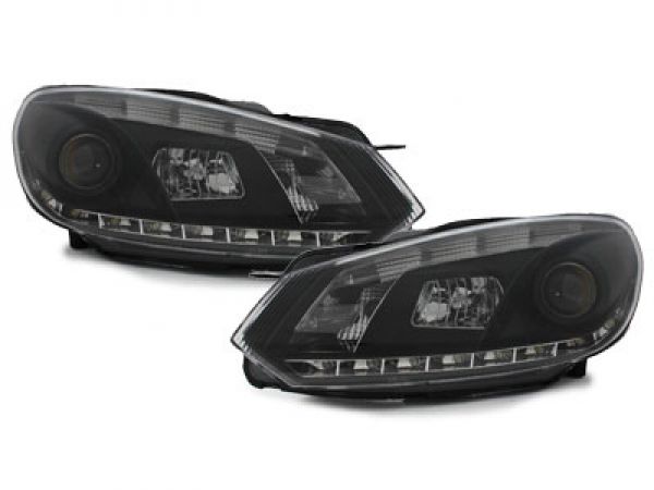 LED TAGFAHRLICHT Scheinwerfer für VW Golf 6 VI 08-12 schwarz LGXB