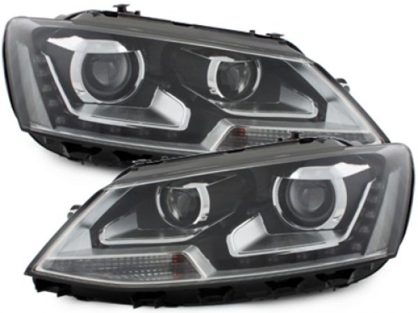LED TAGFAHRLICHT Scheinwerfer für VW Jetta VI 11-14 schwarz