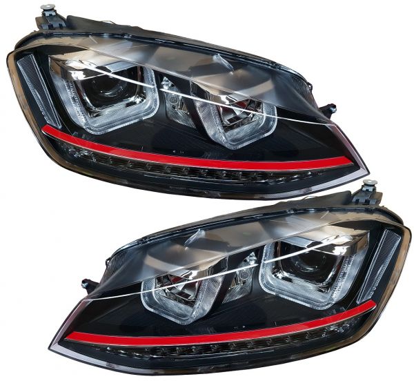 LED TAGFAHRLICHT Scheinwerfer für VW Golf 7 12-17 dynamischer LED-Blinker rot