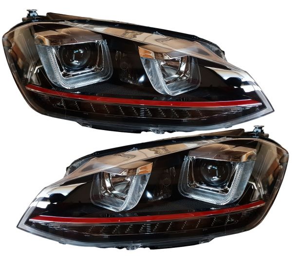 LED TAGFAHRLICHT Scheinwerfer für VW Golf 7 12-17 dynamischer LED-Blinker rot
