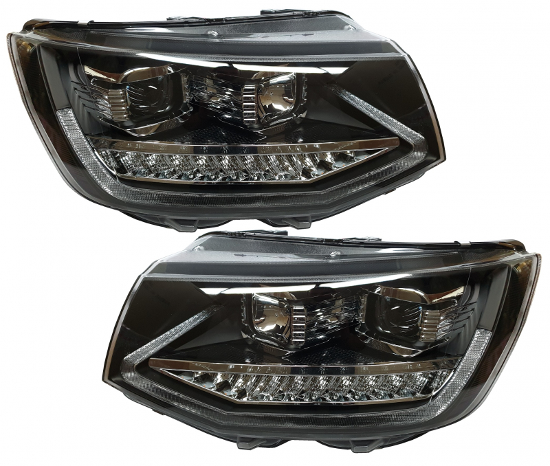 Scheinwerfer für VW T6 15-19 Led Tagfahrlicht dynamischer Blinker schwarz V1