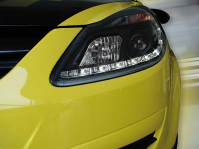 Scheinwerfer für Opel Corsa D 06-10 Led Standlicht schwarz