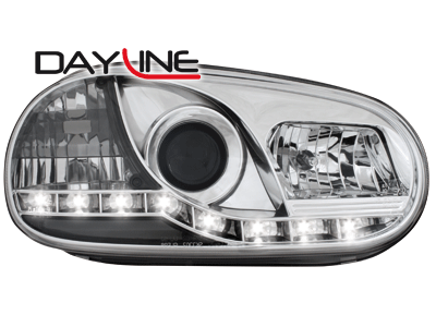 Scheinwerfer für VW Golf 4 IV 97-04 Tagfahrlicht-Optik chrom