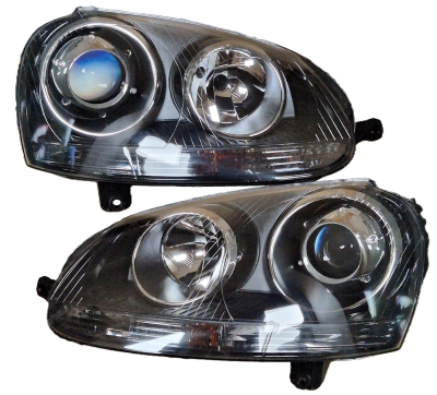 CCFL Angel Eyes Scheinwerfer für VW Golf V 03-09 + Led Standlicht schwarz