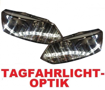 Tagfahrlicht-Optik Scheinwerfer für VW Polo 6R 09-14 schwarz SONAR