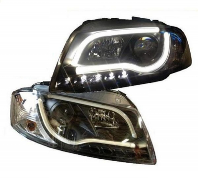 Lightbar Tagfahrlicht Scheinwerfer für AUDI A3 8P 03-08 schwarz