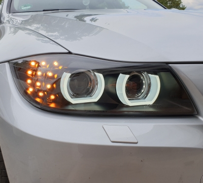 Lightbar Xenon D1S Scheinwerfer für BMW E90 E91 LCI 08-12 schwarz HID + AFS