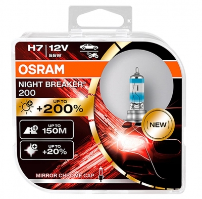 Osram NIGHT BREAKER 200 H7 12V 55W 2 Stück im Hardcover