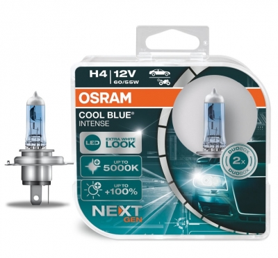 OSRAM Cool Blue NEXT GEN H4 +100% Lampen Xenon Look 60/55W Duo-Box