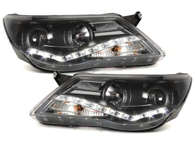 Scheinwerfer für VW Tiguan 5N 07-11 Led-Standlicht schwarz Sonar