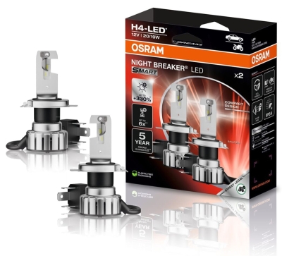 OSRAM NIGHT BREAKER H4 LED 330% Set für Opel Vivaro B 2014-2019
