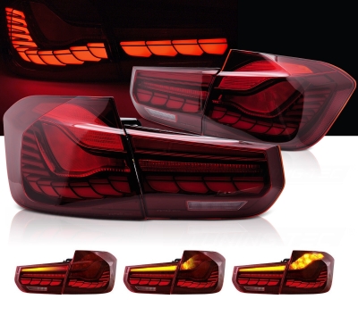 OLED Rückleuchten für BMW F30 3er 11-18 Limousine dynamisch rot smoke