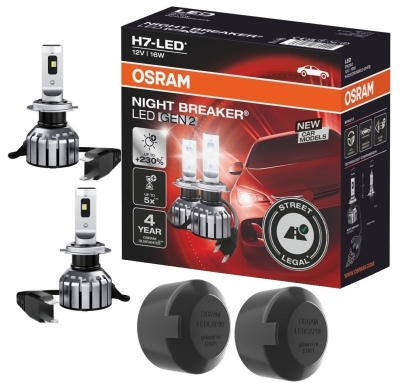 OSRAM NIGHT BREAKER H7 LED 230% Set für Peugeot 208 2012-2019 Cap09