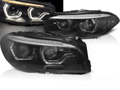 Xenon Scheinwerfer für BMW 5er F10 F11 Bj. 10-13 Led Tagfahrlicht dynamischer Blinker schwarz AFS