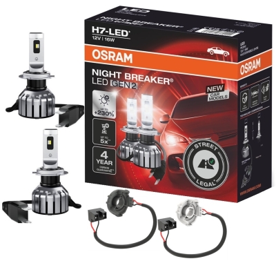 OSRAM NIGHT BREAKER H7 LED 230% Set für VW T5 Bus GP Bj 09-15