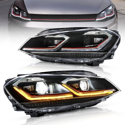 Voll-LED TAGFAHRLICHT Scheinwerfer für VW Golf 7 12-17 dynamischer LED-Blinker Facelift-Optik rot