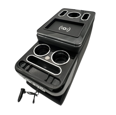 Mittelkonsole für Mercedes Vito V-Klasse W447 2014+ USB LED Induktions-Ladefläche schwarz-chrom