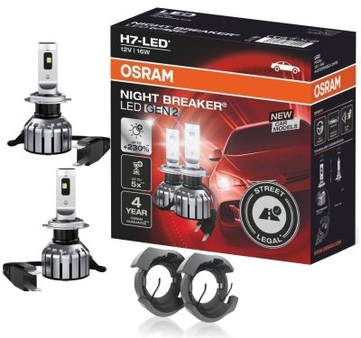 OSRAM NIGHT BREAKER H7 LED 230% Set für Ford Kuga 2 Bj 2012-2019